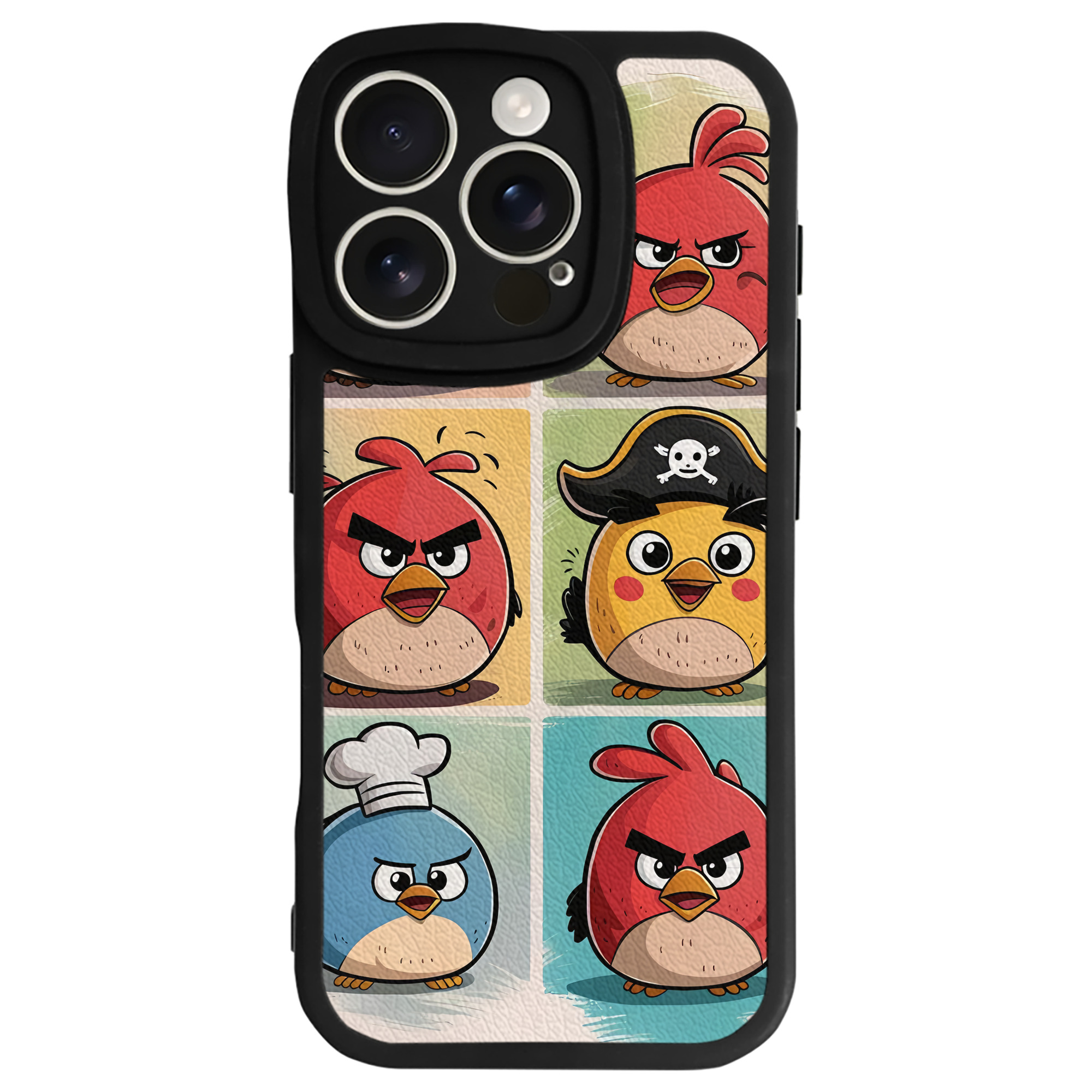 （画像用） Angry Birds アングリーバード 【iPhone 16シリーズ対応】シリコンスマホケース（レザー調） 材質：シリコン